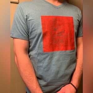 Lucky Lil Guys in Scarlet+Blue, Independent Artist, Hand Printed, Upcycled